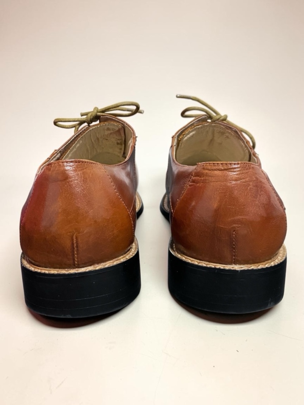 Stacy Adams Brown Cognac Croc Embossed Leather Oxford Shoes Mens 9.5M Square Toe - Picture 10 of 12